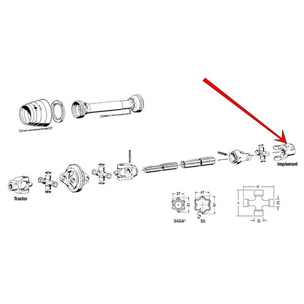 Aic Replacement Parts AW27877 Fits John Deere Rotary Cutter Implement Yoke CX20 HX14 HX20 1518 201 AW27877-RAP - main